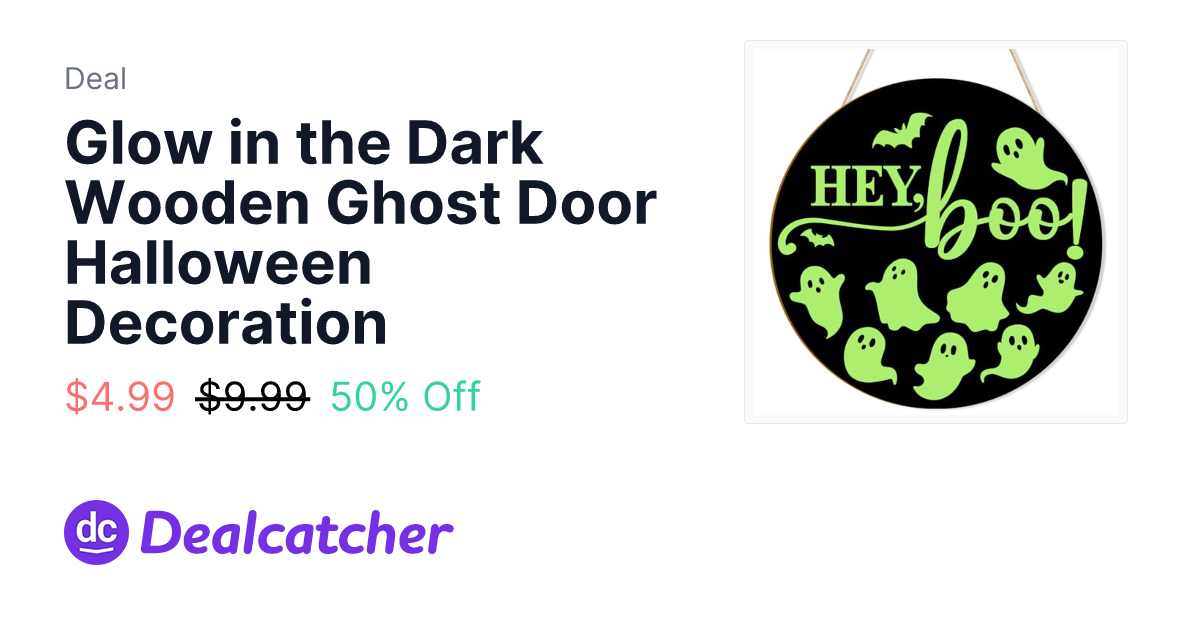 Amazon - Glow in the Dark Wooden Ghost Door Halloween Decoration $4.99