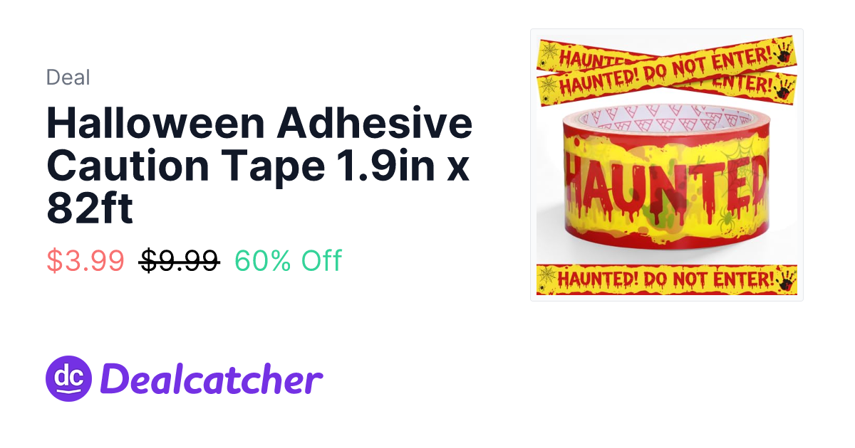 Amazon - Halloween Adhesive Caution Tape 1.9in x 82ft $3.99