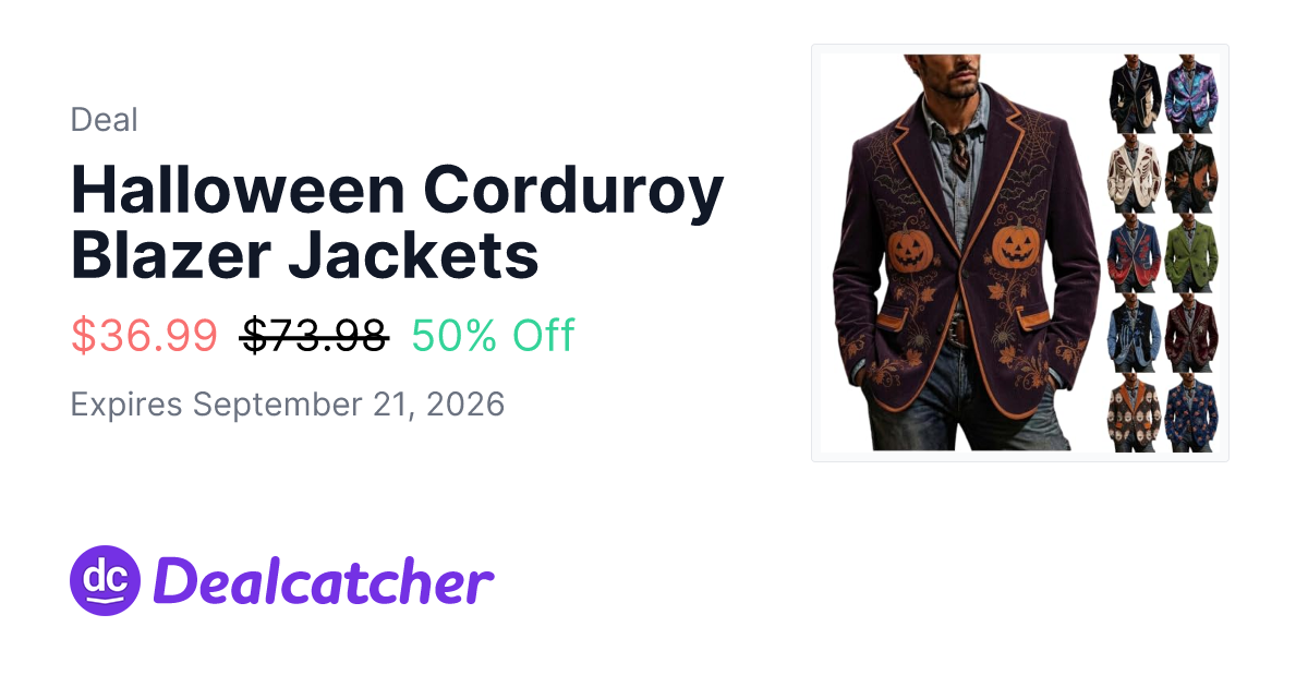 Amazon - Halloween Corduroy Blazer Jackets $36.99