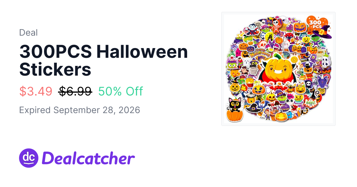 Amazon - 300PCS Halloween Stickers $3.49