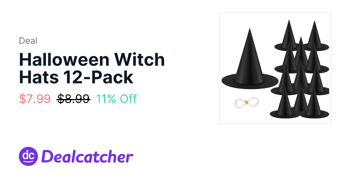 Amazon - Halloween Witch Hats 12-Pack $7.99