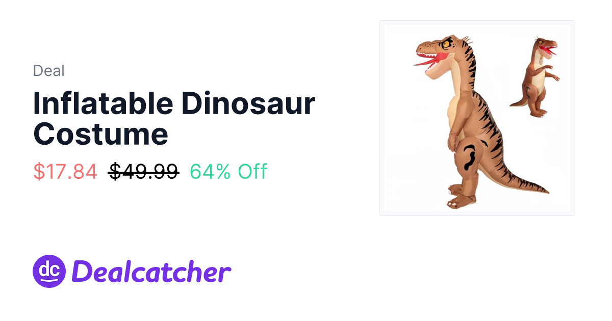 Amazon - Inflatable Dinosaur Costume $17.84