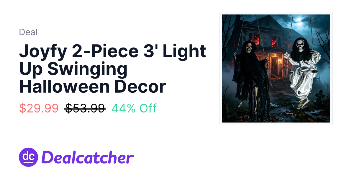 Walmart - Joyfy 2-Piece 3' Light Up Swinging Halloween Decor $29.99