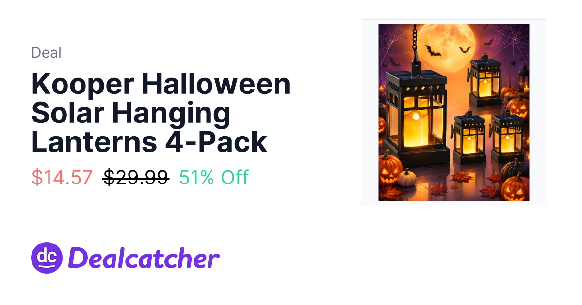 Amazon - Kooper Halloween Solar Hanging Lanterns 4-Pack $14.57
