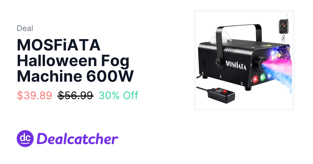 Amazon - MOSFiATA Halloween Fog Machine 600W $39.89