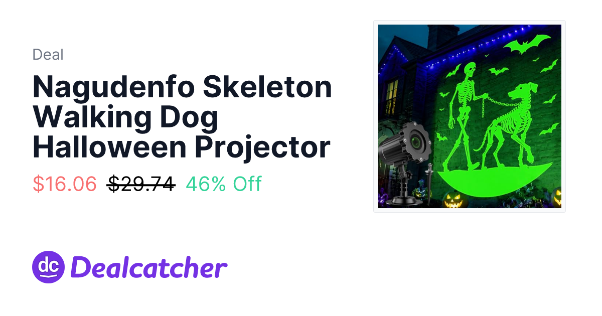 Amazon - Nagudenfo Skeleton Walking Dog Halloween Projector $16.06