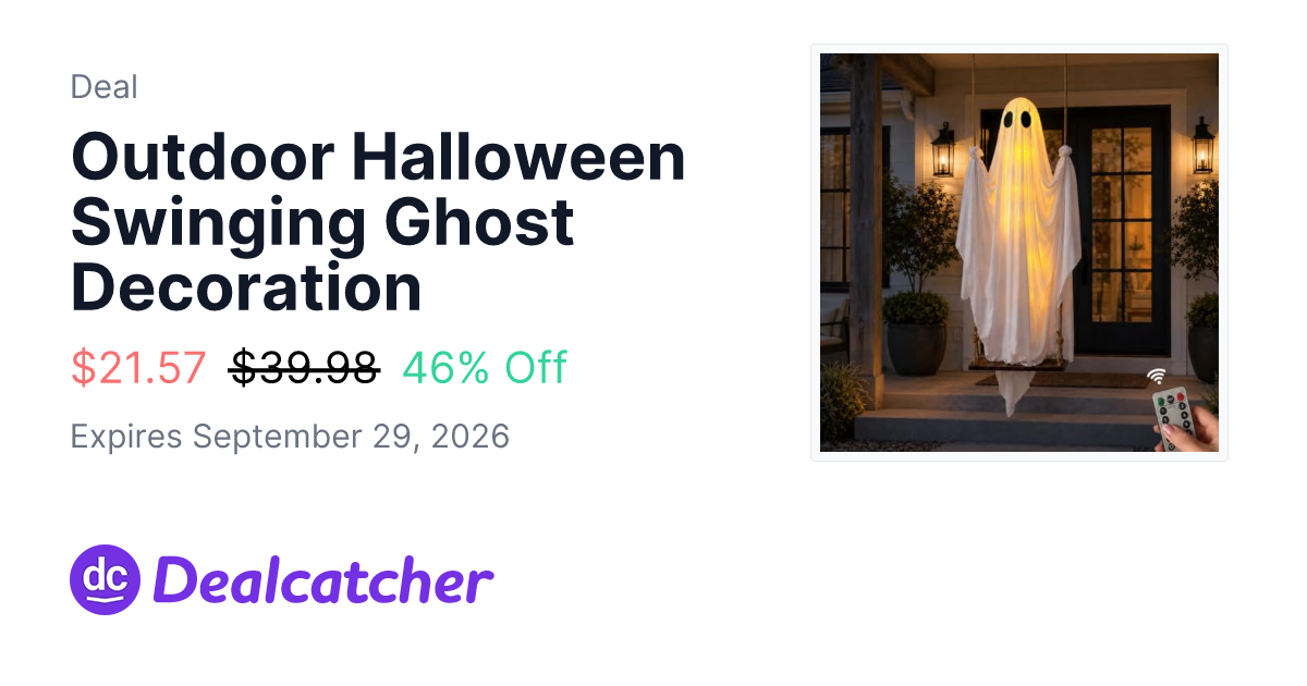 Amazon - Outdoor Halloween Swinging Ghost Decoration $21.57