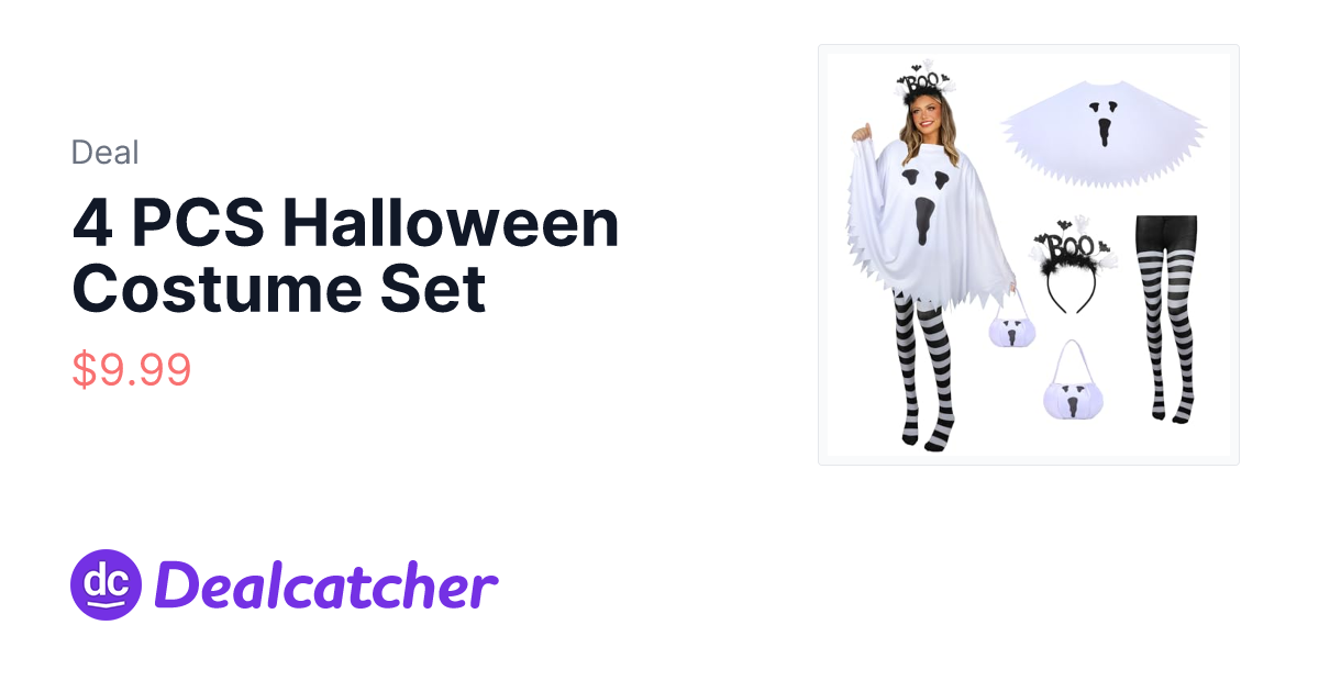 Amazon - 4 PCS Halloween Costume Set $9.99