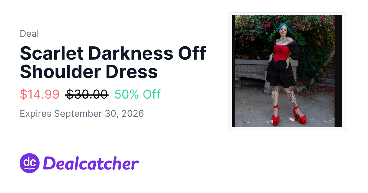Amazon - Scarlet Darkness Off Shoulder Dress $14.99