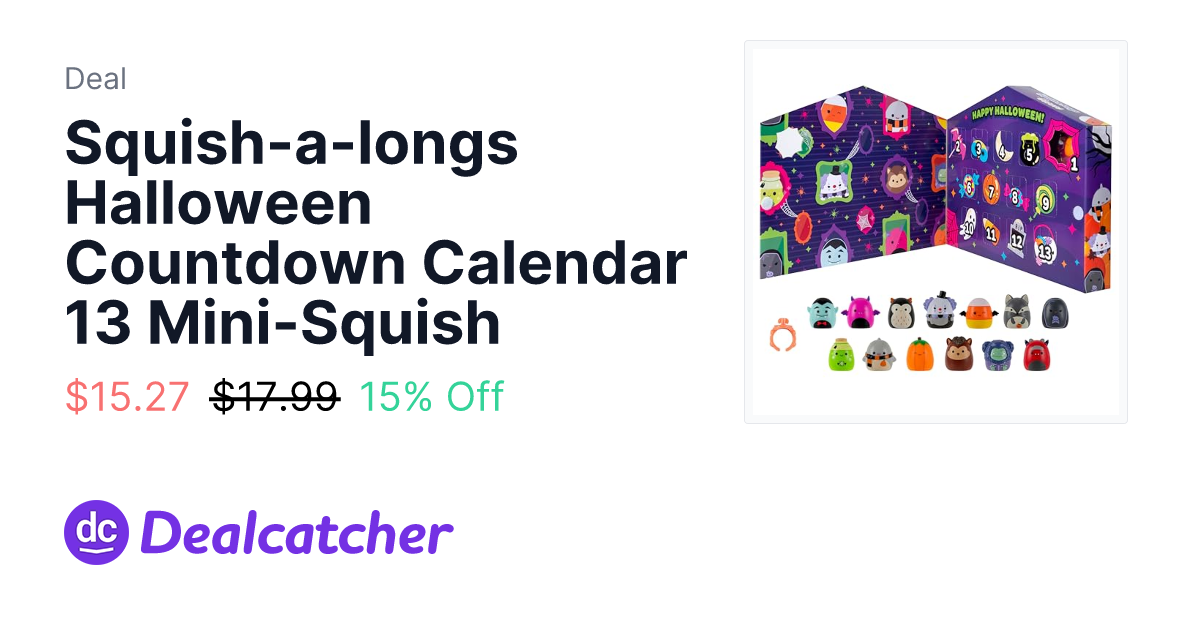 Amazon - Squish-a-longs Halloween Countdown Calendar 13 Mini-Squish $15.31