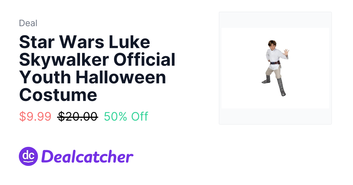 Woot - Star Wars Luke Skywalker Official Youth Halloween Costume $9.99