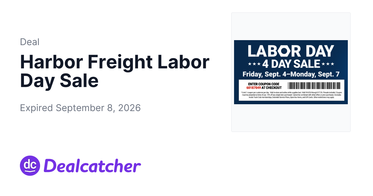 Harbor Freight - Harbor Freight Labor Day Sale