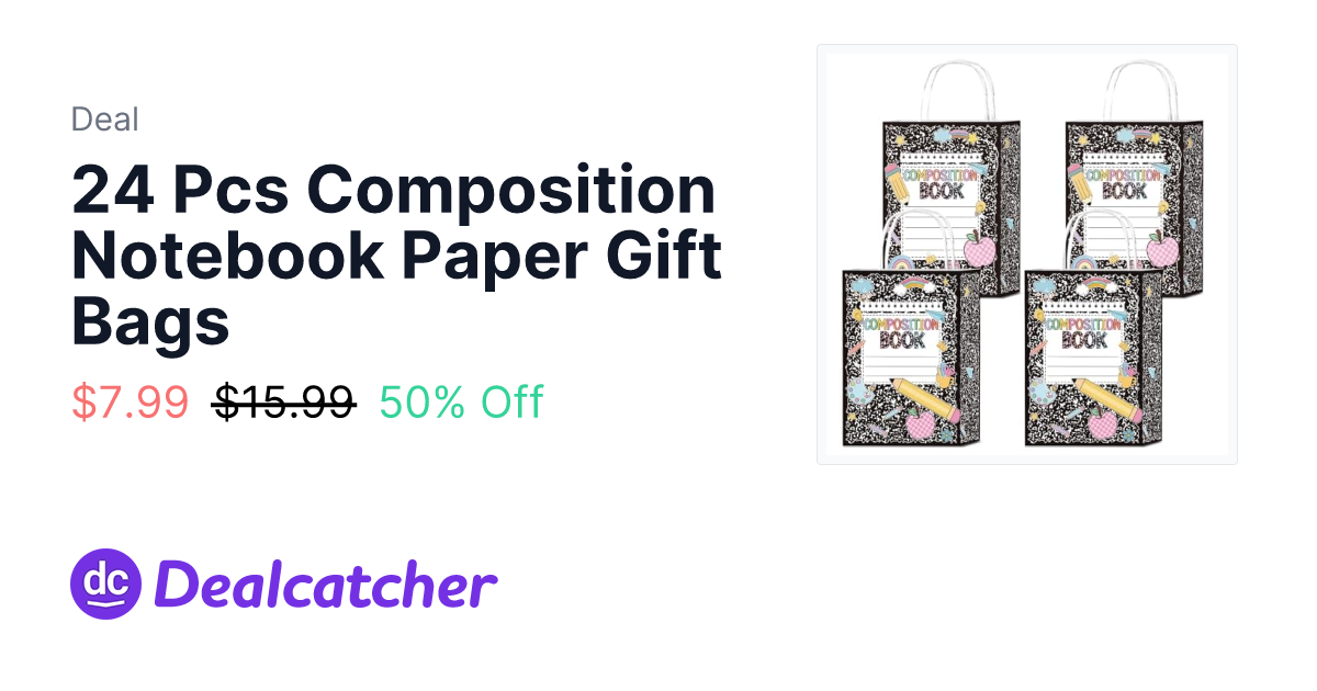 Amazon - 24 Pcs Composition Notebook Paper Gift Bags $7.99