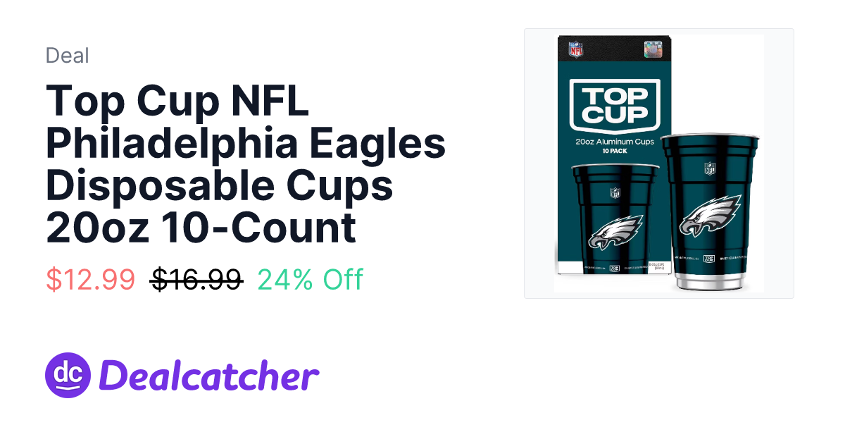 Target - Top Cup NFL Philadelphia Eagles Disposable Cups 20oz 10-Count $12.99