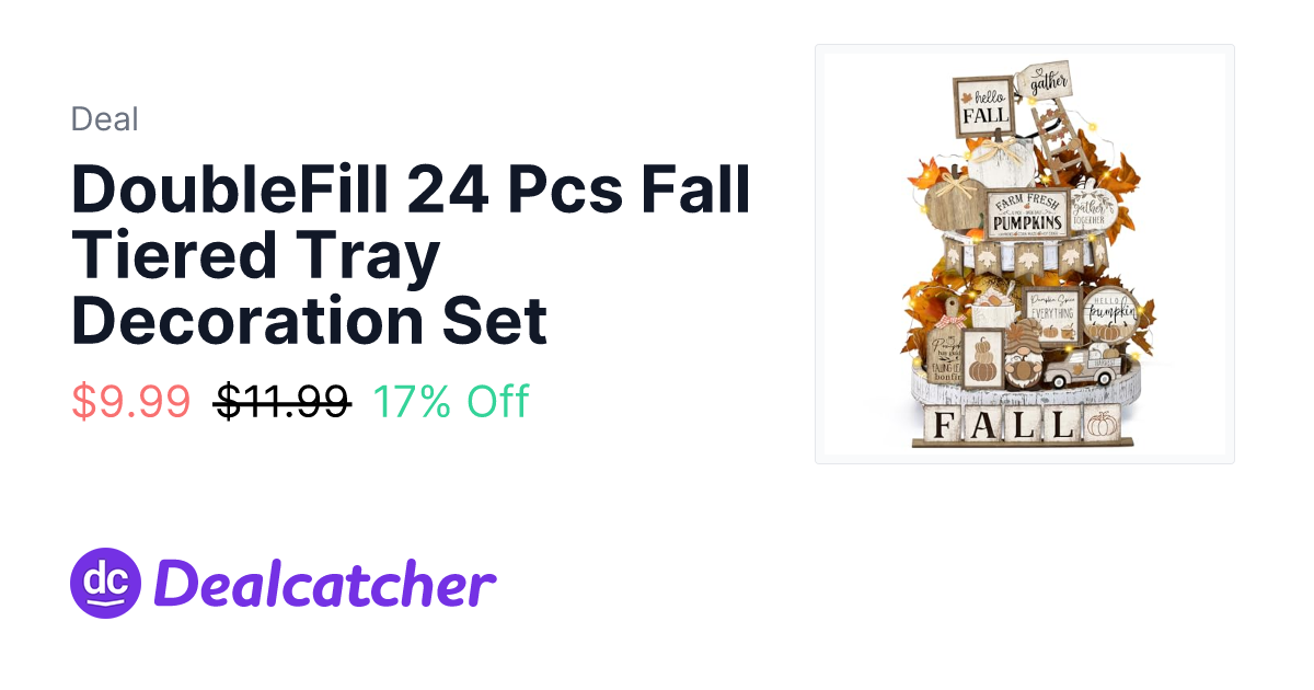 Amazon - DoubleFill 24 Pcs Fall Tiered Tray Decoration Set $9.99