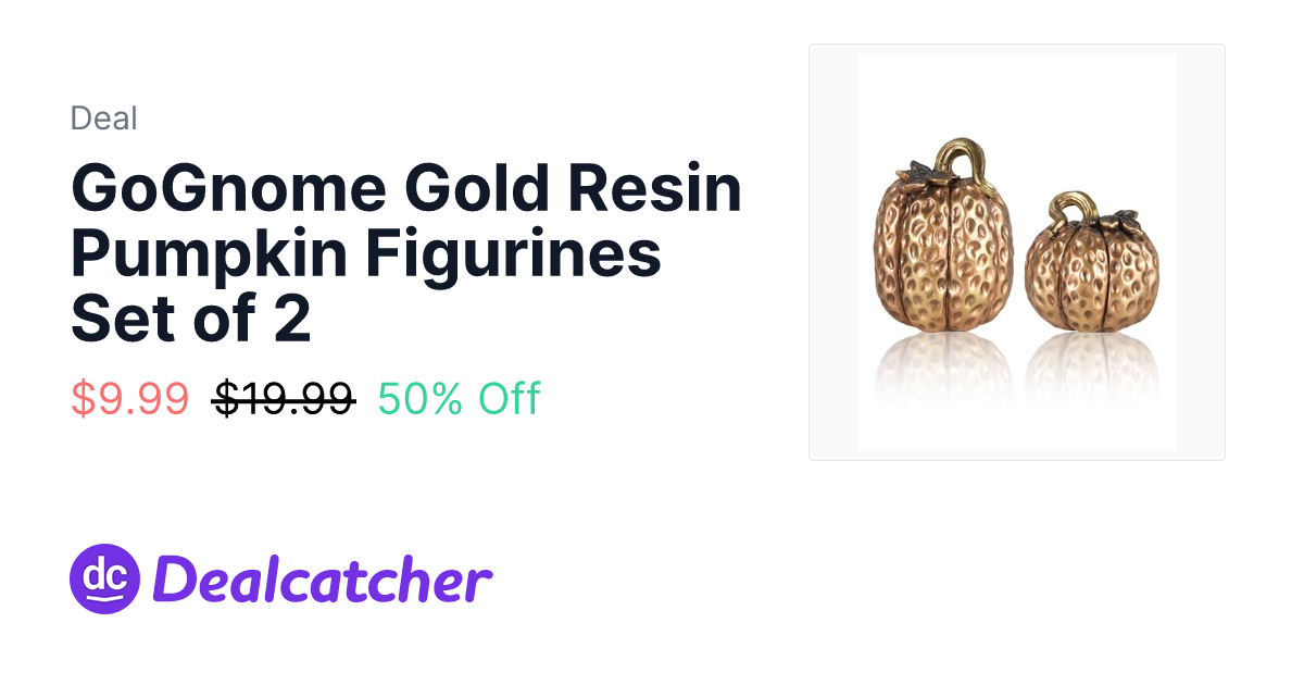 Amazon - GoGnome Gold Resin Pumpkin Figurines Set of 2 $9.99