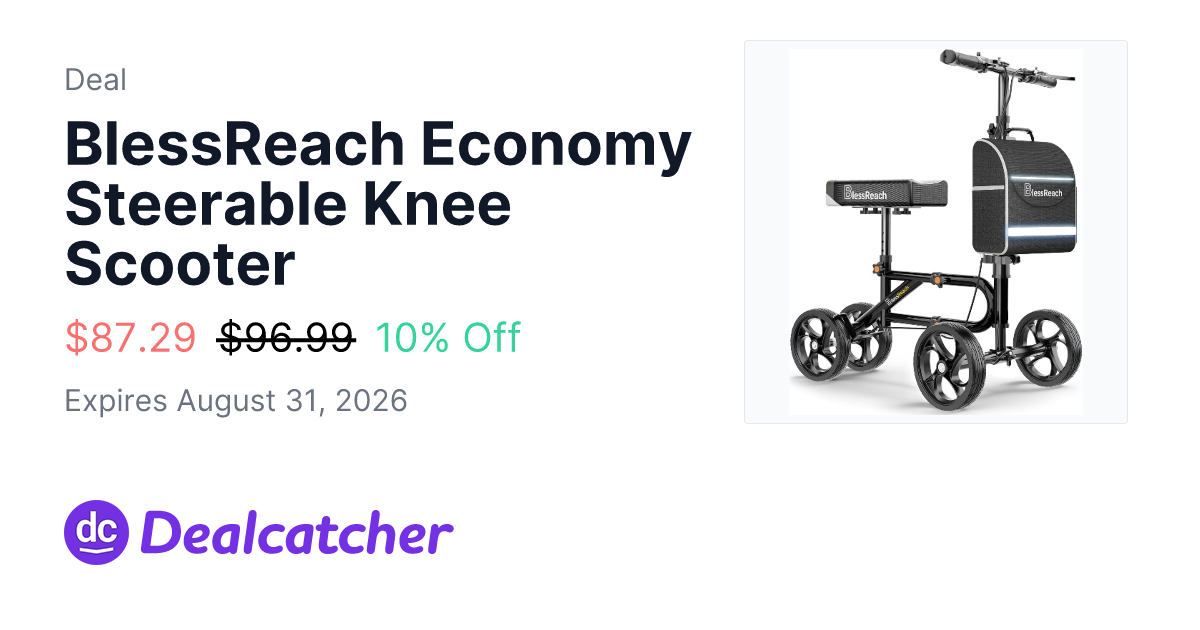 Amazon - BlessReach Economy Steerable Knee Scooter $87.29