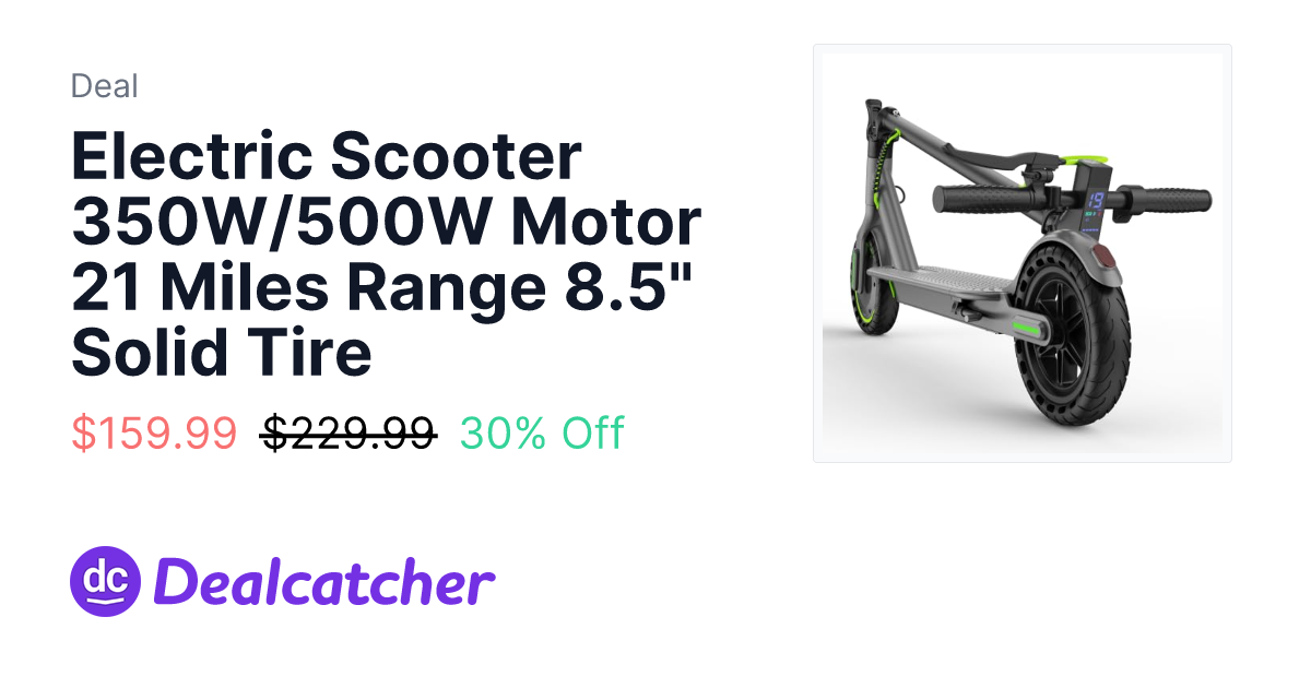 Amazon - Electric Scooter 350W/500W Motor 21 Miles Range 8.5" Solid Tire $159.99