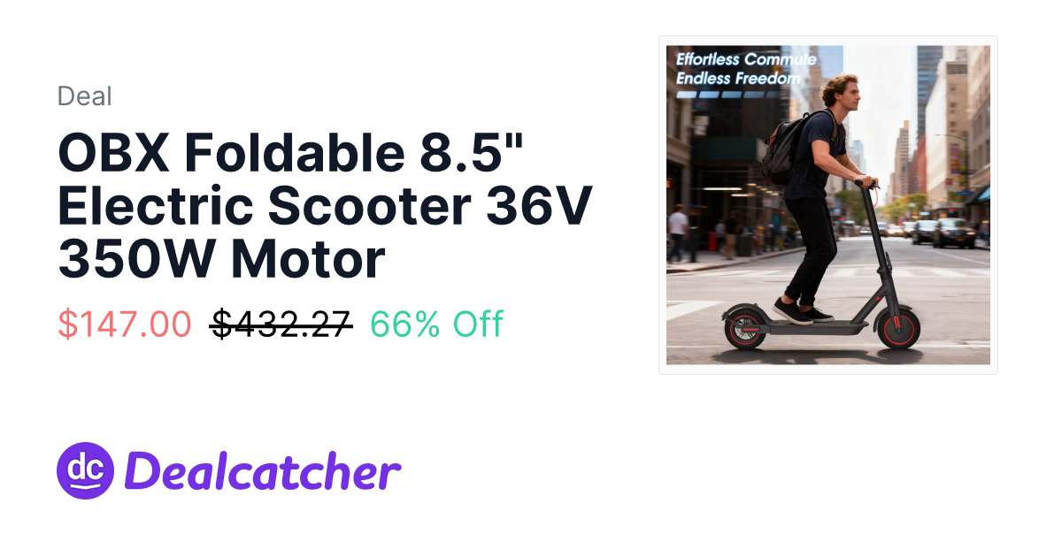 AliExpress - OBX Foldable 8.5" Electric Scooter 36V 350W Motor $147.00
