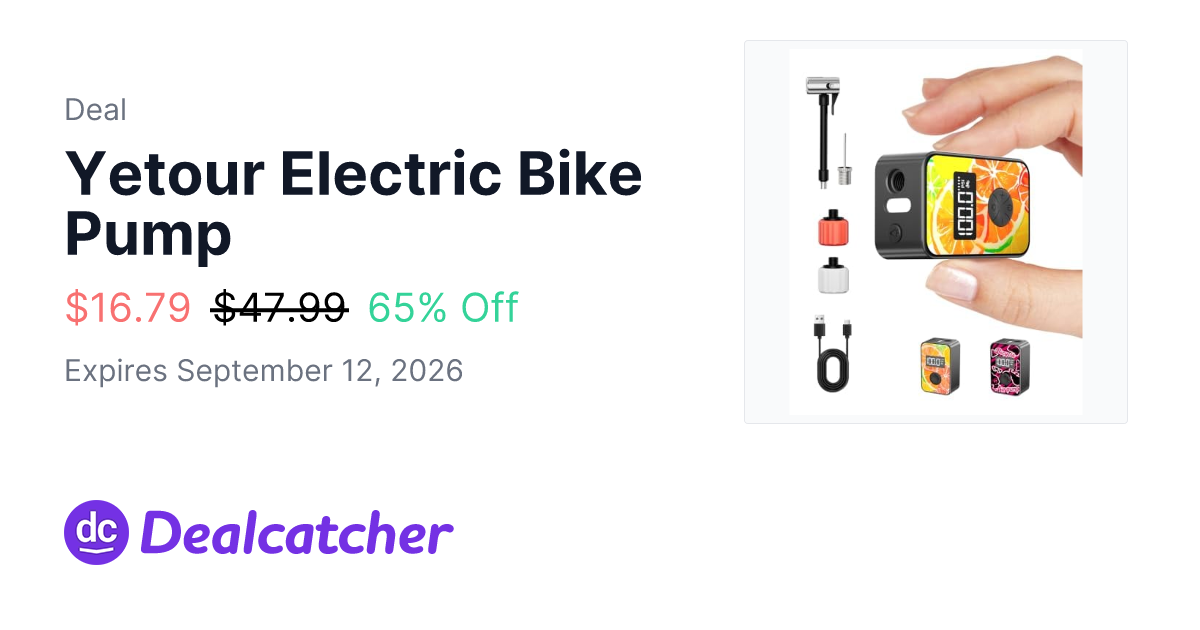 Amazon - Yetour Electric Bike Pump $16.79