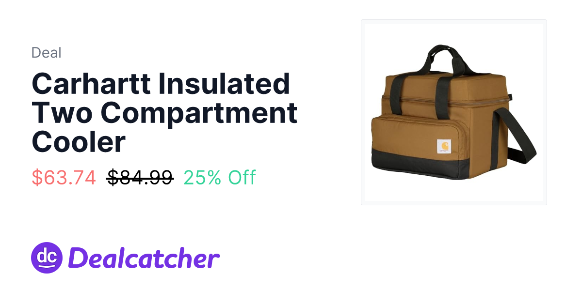 Amazon - Carhartt Insulated Two Compartment Cooler $63.74