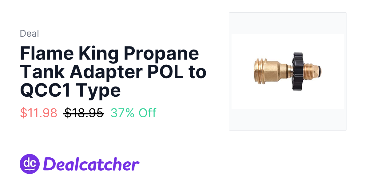 Amazon - Flame King Propane Tank Adapter POL to QCC1 Type $11.98