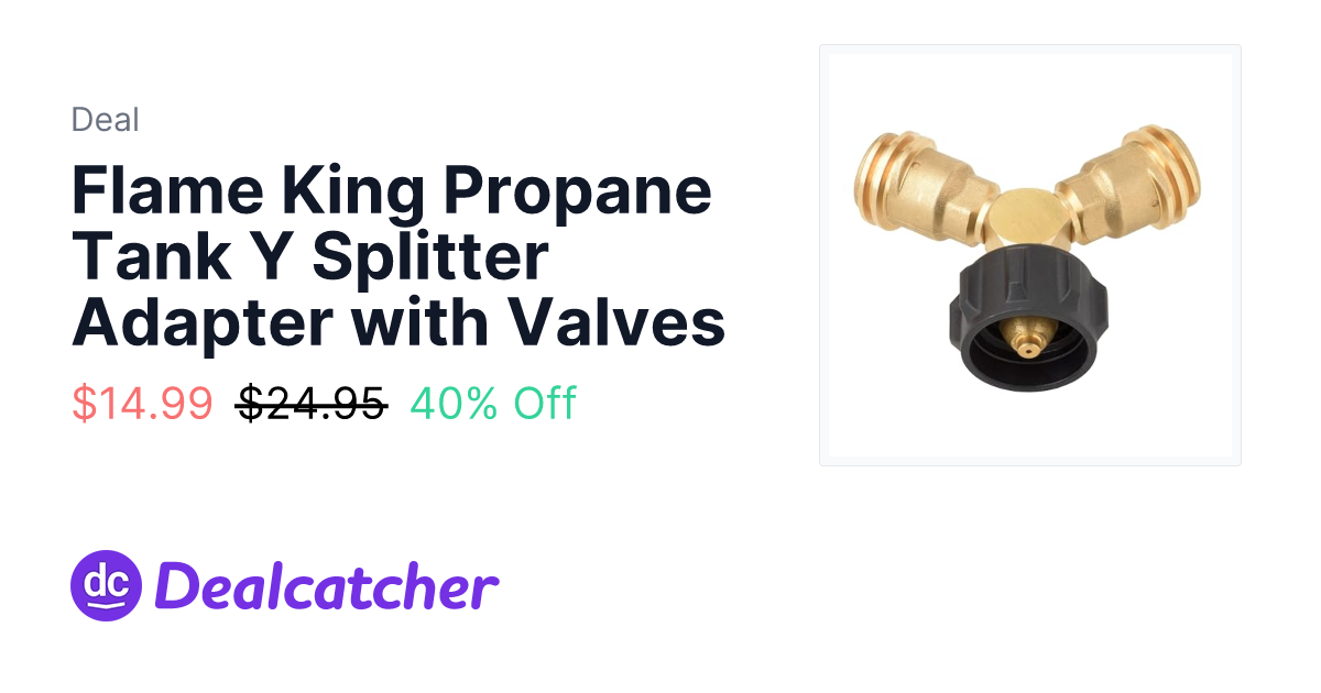 Amazon - Flame King Propane Tank Y Splitter Adapter with Valves $14.99