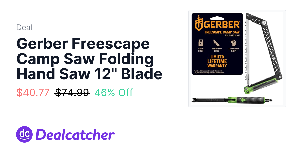 Amazon - Gerber Freescape Camp Saw Folding Hand Saw 12" Blade $40.77