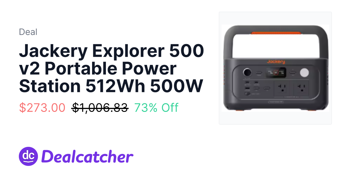 AliExpress - Jackery Explorer 500 v2 Portable Power Station 512Wh 500W $273.00