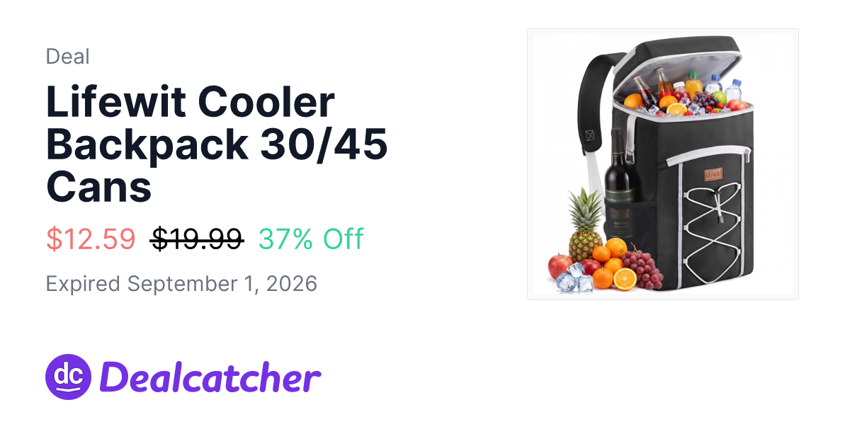 Amazon - Lifewit Cooler Backpack 30/45 Cans $12.59