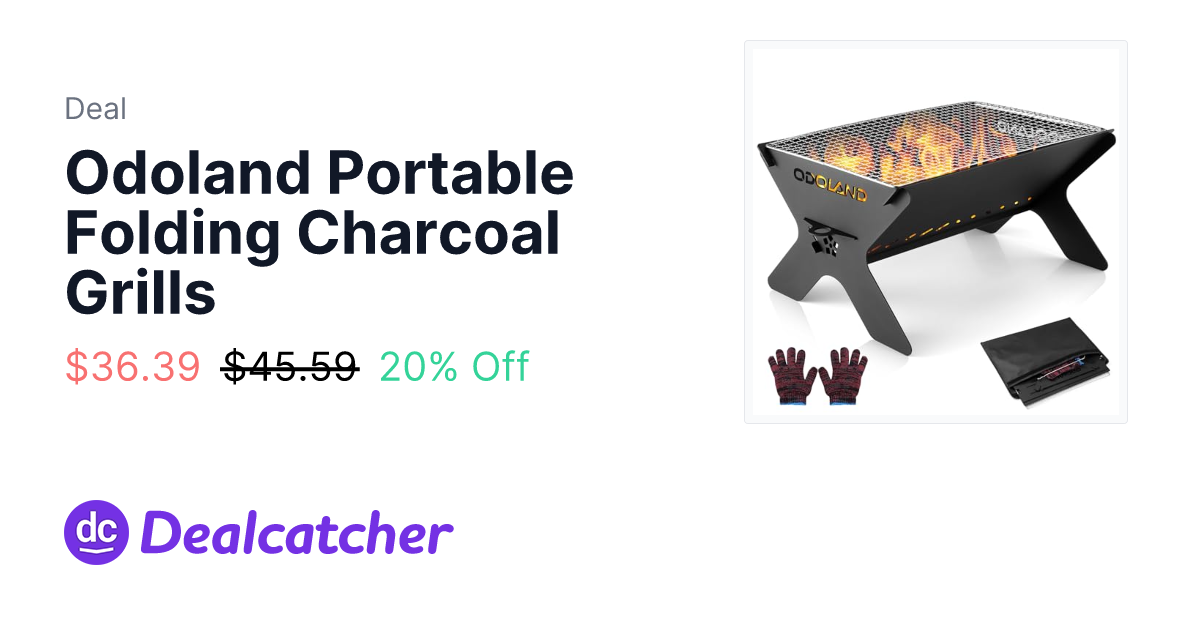 Amazon - Odoland Portable Folding Charcoal Grills $36.39