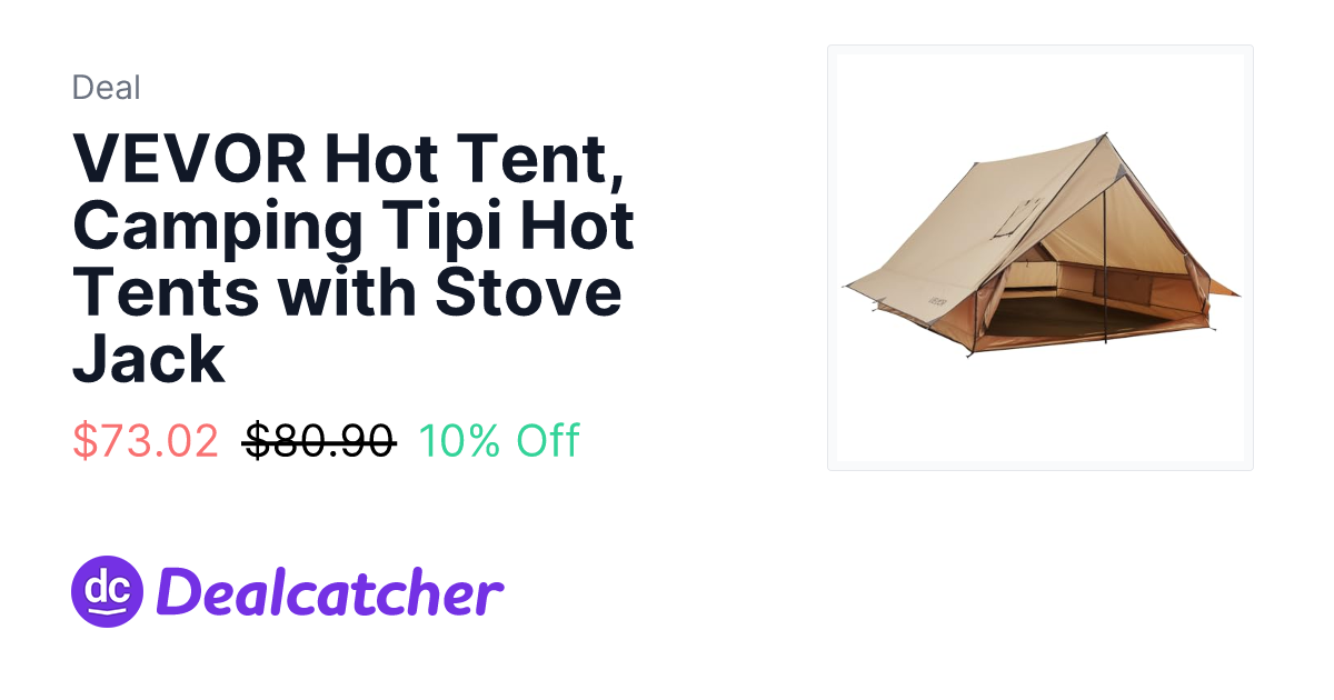 Amazon - VEVOR Hot Tent, Camping Tipi Hot Tents with Stove Jack $76.86