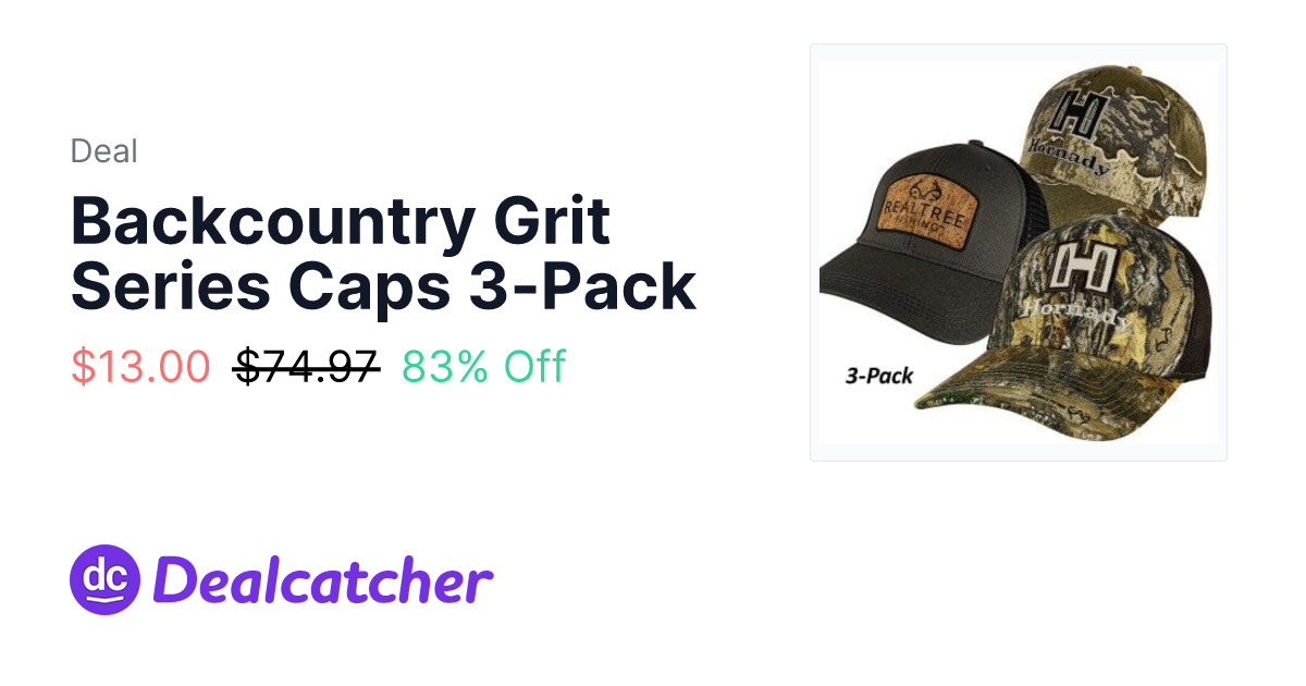 Field Supply - Backcountry Grit Series Caps 3-Pack $13.00