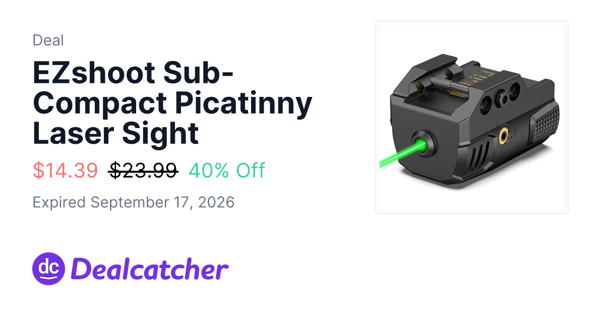 Amazon - EZshoot Sub-Compact Picatinny Laser Sight $14.39