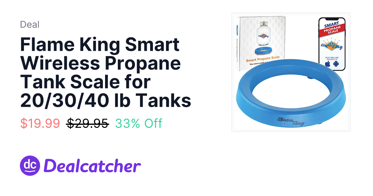 Amazon - Flame King Smart Wireless Propane Tank Scale for 20/30/40 lb Tanks $19.99