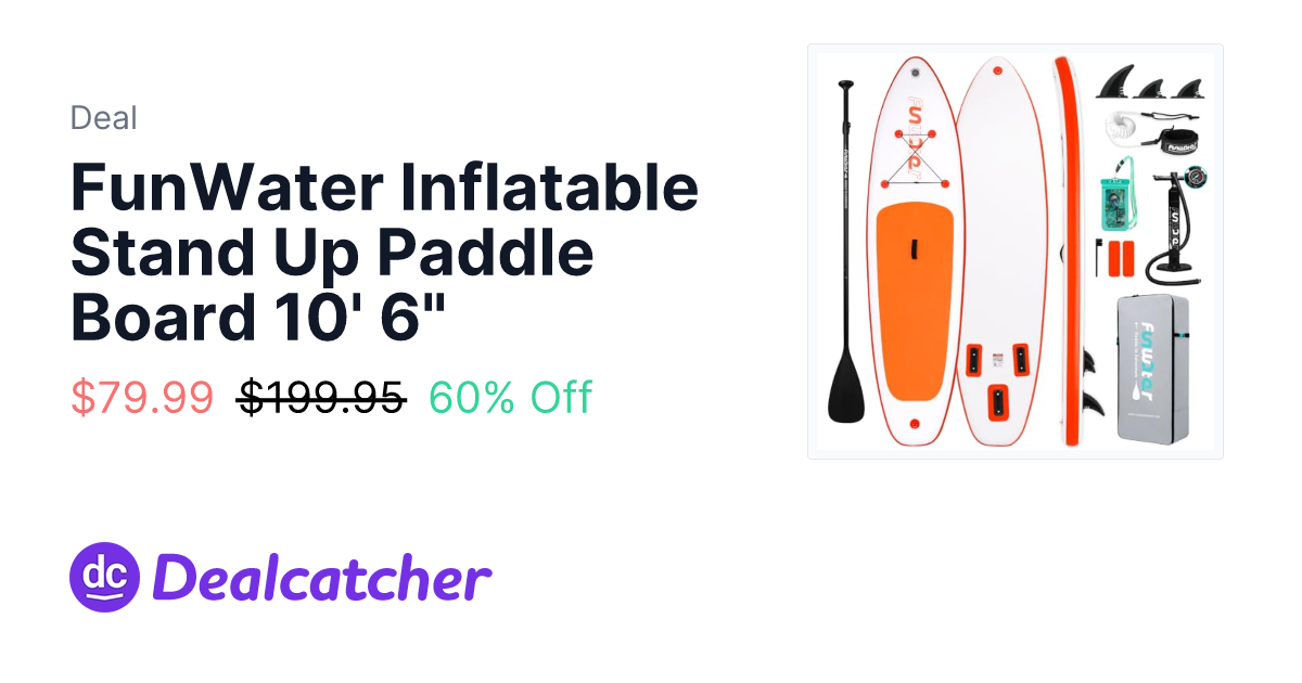 Amazon - FunWater Inflatable Stand Up Paddle Board 10' 6" $79.99