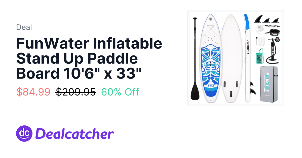 Amazon - FunWater Inflatable Stand Up Paddle Board 10'6" x 33" $84.99