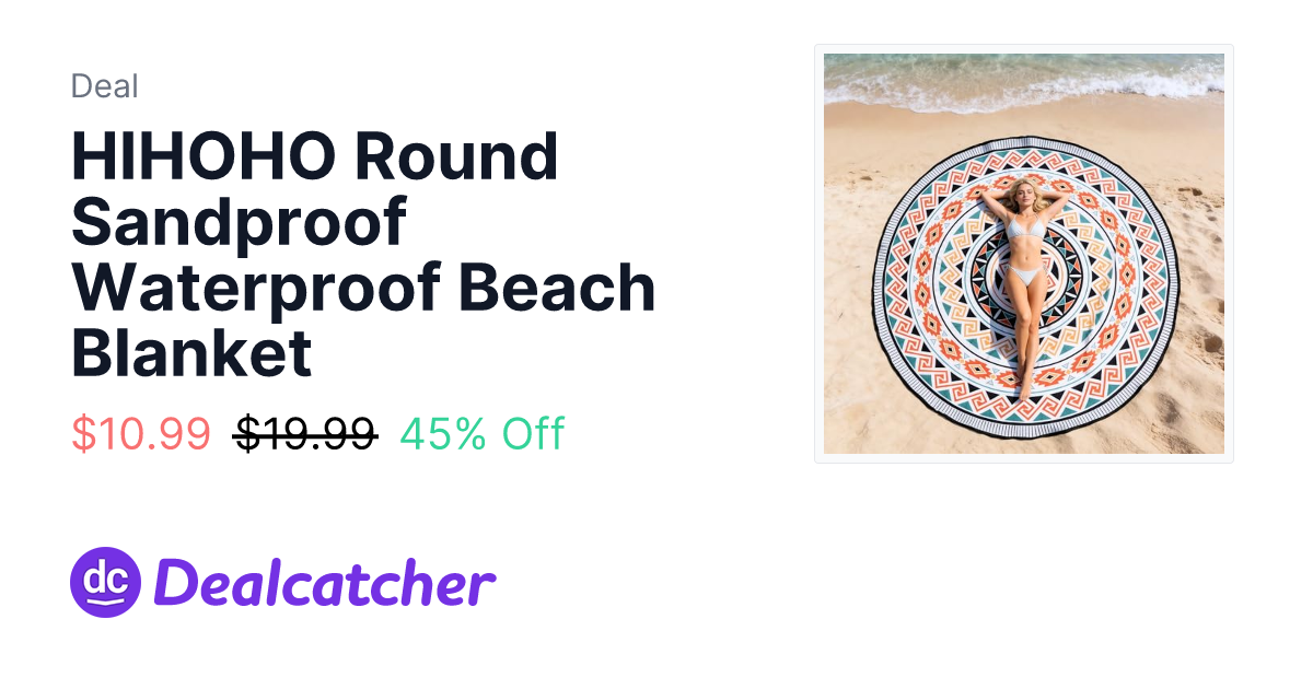 Amazon - HIHOHO Round Sandproof Waterproof Beach Blanket $10.99