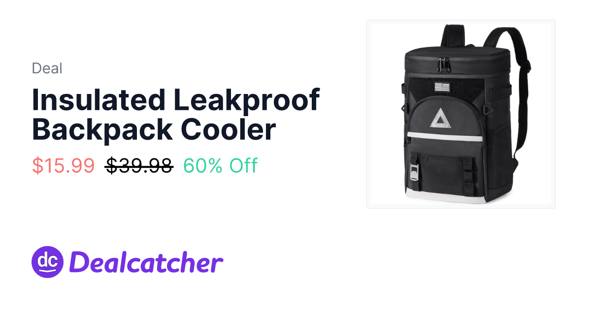 Amazon - Insulated Leakproof Backpack Cooler $15.99