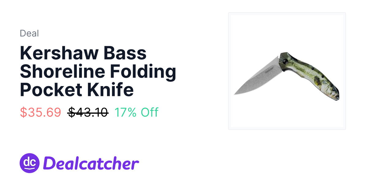 Amazon - Kershaw Bass Shoreline Folding Pocket Knife $35.69