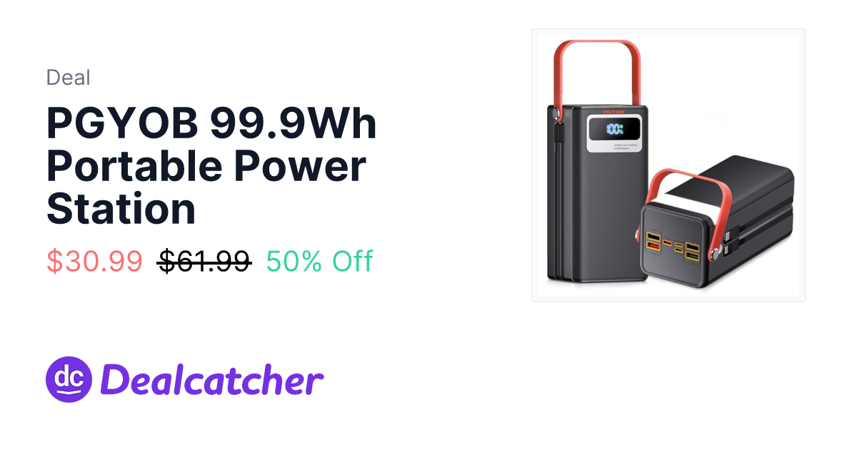 Amazon - PGYOB 99.9Wh Portable Power Station $30.99