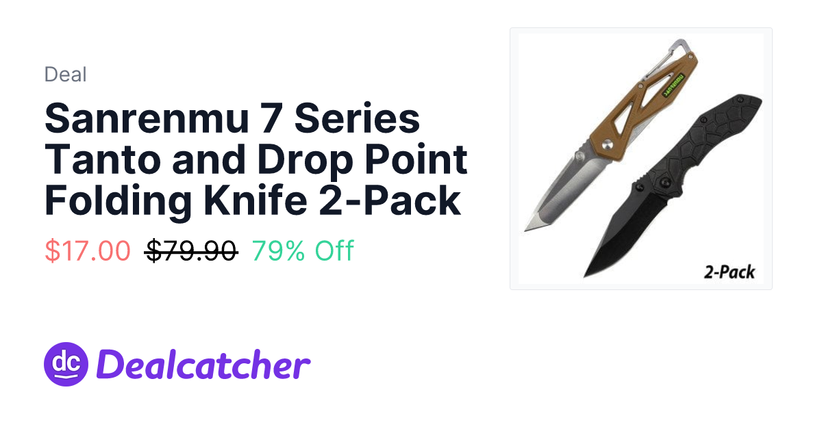 Field Supply - Sanrenmu 7 Series Tanto and Drop Point Folding Knife 2-Pack $17.00