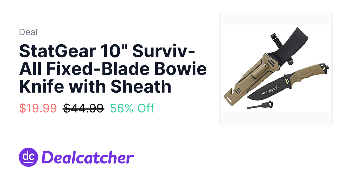 Amazon - StatGear 10" Surviv-All Fixed-Blade Bowie Knife with Sheath $19.99