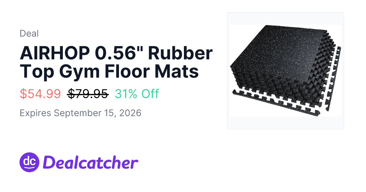 Amazon - AIRHOP 0.56" Rubber Top Gym Floor Mats $54.99