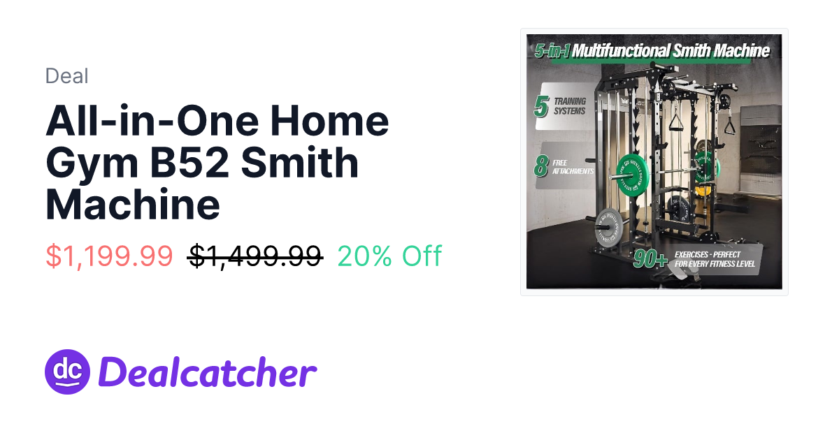 Amazon - All-in-One Home Gym B52 Smith Machine $1,199.99