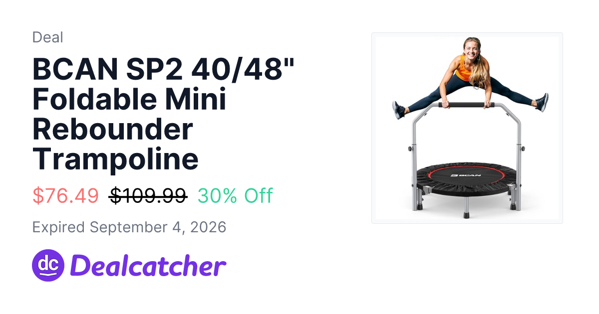Amazon - BCAN SP2 40/48" Foldable Mini Rebounder Trampoline $76.49