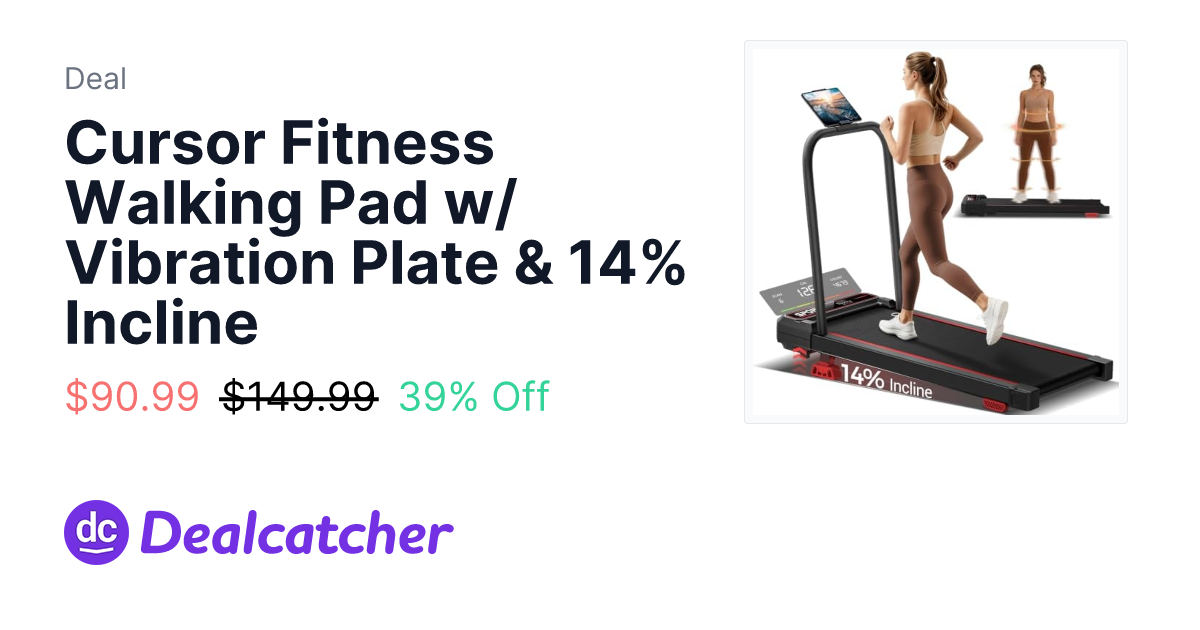 Amazon - Cursor Fitness Walking Pad w/ Vibration Plate & 14% Incline $90.99