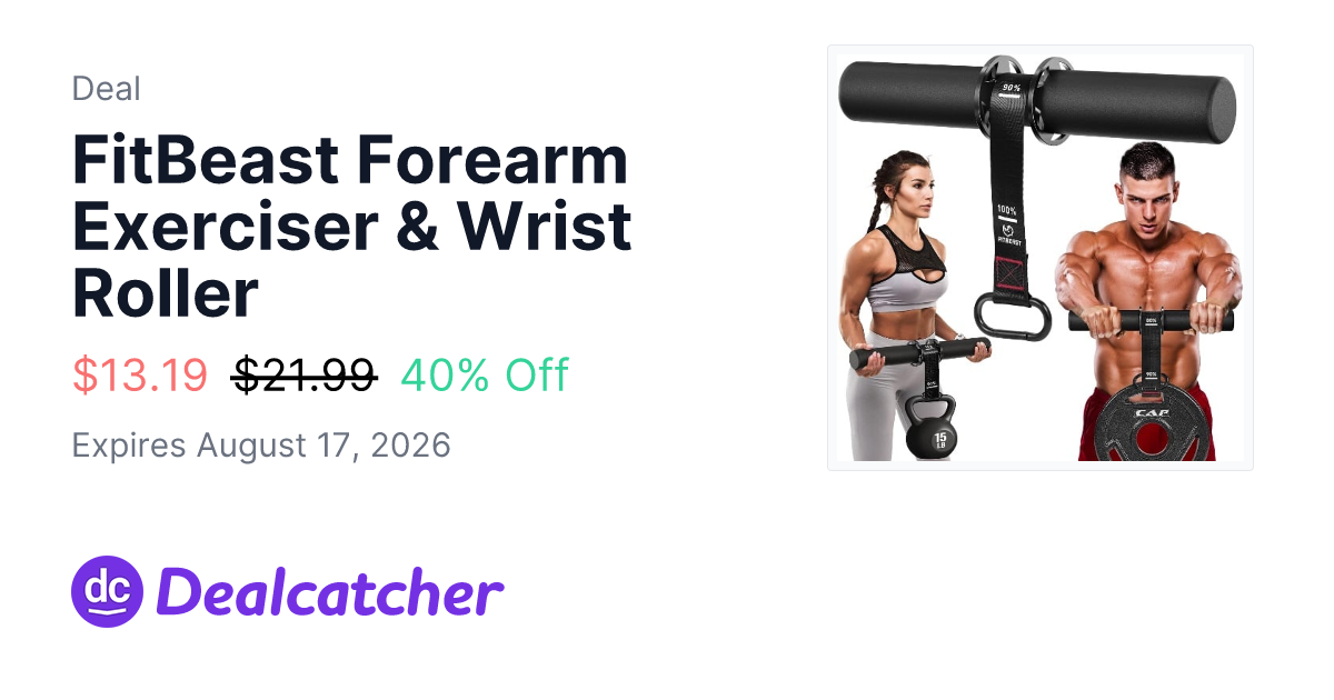 Amazon - FitBeast Forearm Exerciser & Wrist Roller $13.19
