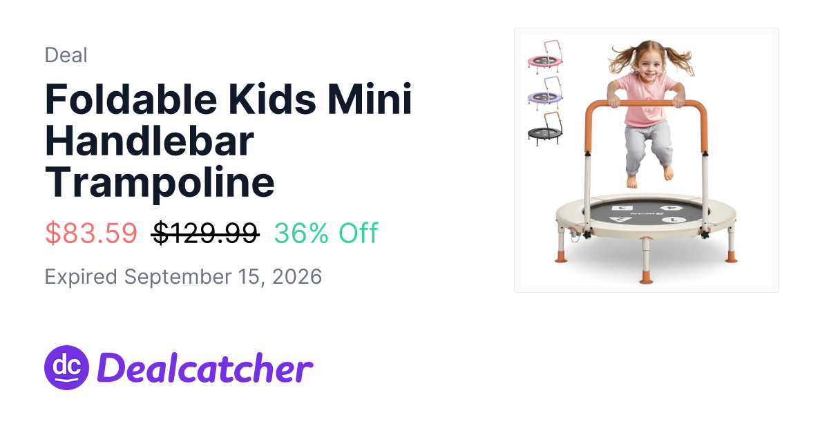 Amazon - Foldable Kids Mini Handlebar Trampoline $83.59