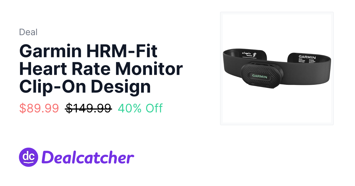 Amazon - Garmin HRM-Fit Heart Rate Monitor Clip-On Design $97.49
